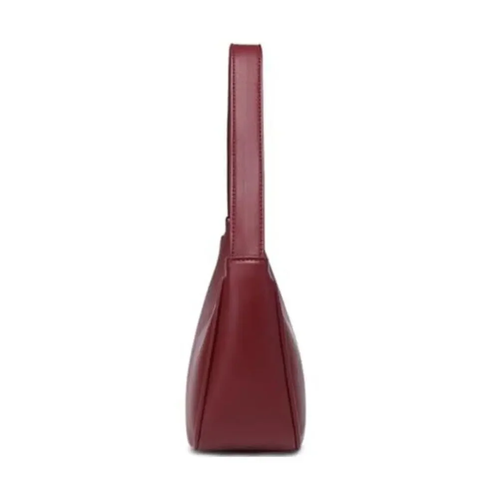 Cherry Red Hobo Shoulder Bag Mini Vegan Leather Purse